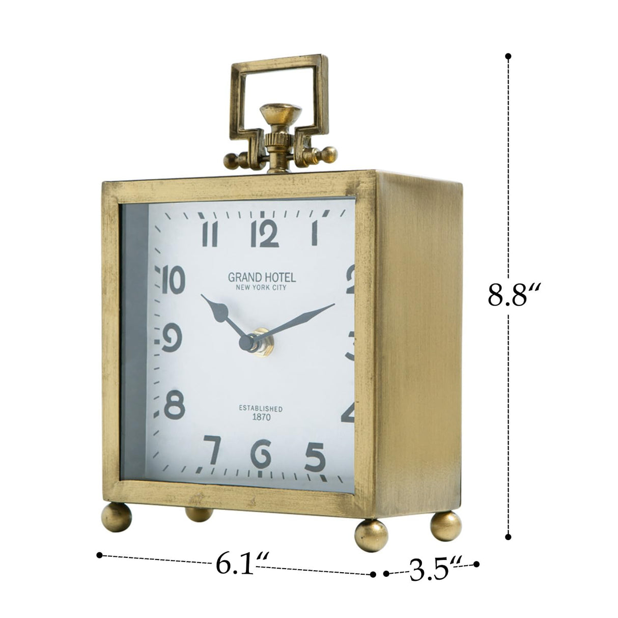 NIKKY HOME Gold Table Clock, Silent Non-Ticking Classic Battery Operated Decorative Mantel Desk Shelf Clock for Living Room Decor NIKKY HOME