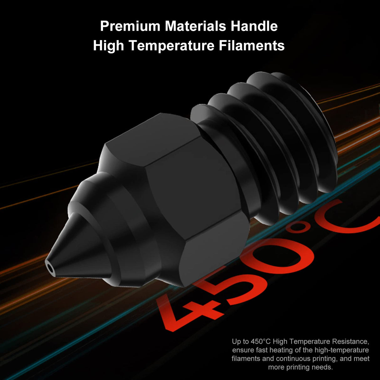 Creality High End Hardened Steel Nozzle MK8 0.4MM 450℃ Harden Extruder Tips with High Thermal Conductivity for Creality Ender 3/Pro/V2/MAX,Ender 5/Pro/Plus,Ender 6,CR-10S/S4/S5 3D Printers ENOMAKER