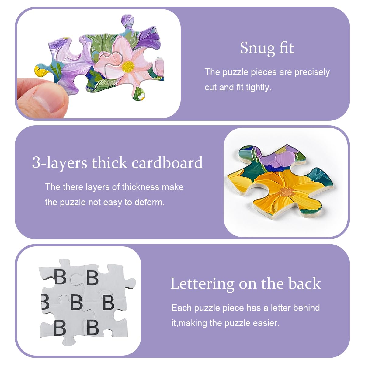 Flower Puzzle for Adults 1000 Pieces, Floral Art Plant Puzzle, Colorful Painting Garden Jigsaw Puzzle PICKFORU