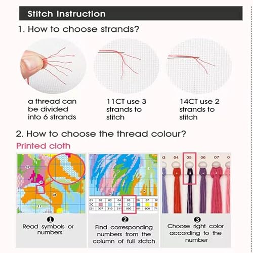 Svarog Stamped Cross Stitch Kits Beginners Full Range of Embroidery Patterns Starter Kits for Adult or Kids DIY Cross Stitches Needlepoint Kits 14CT-Green Plant(4) 12.2x12.6 inch