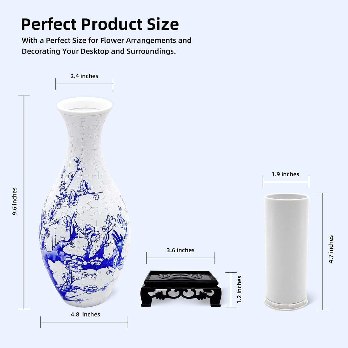 3D Puzzles Vase for Adults, 160 Pieces Puzzle Flower Vase for Home and Office Decor, DIY 4D Jigsaw Vase Arts and Crafts for Kids, Unique Housewarming Gifts for Moms YIZHOR