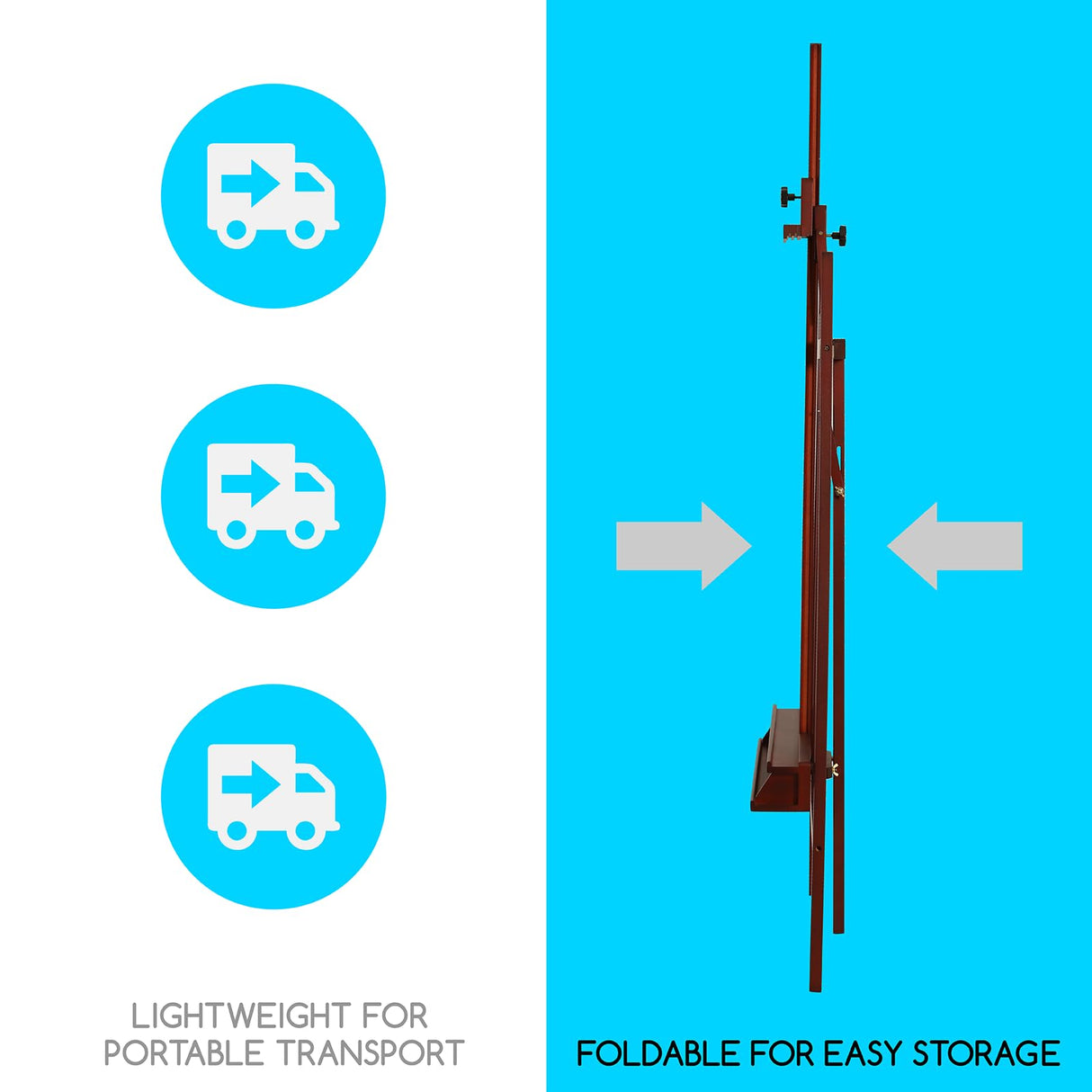 MEEDEN Walnut Large Painters Easel Adjustable Solid Beech Wood Artist Easel, Studio Easel for Adults with Brush Holder, Holds Canvas up to 48" MEEDEN