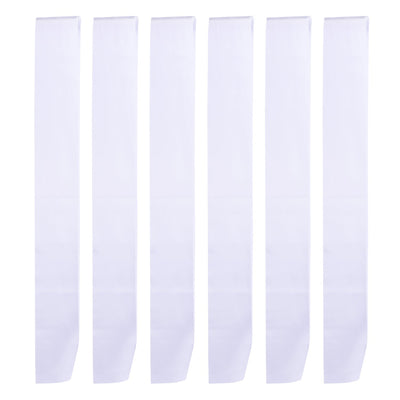 BBTO 6 Pieces White Sashes Blank for Pageants 2024 Blank Satin Sash Plain Sashes for DIY Wedding Hen Party Beauty Pageant Graduation Party Decorations