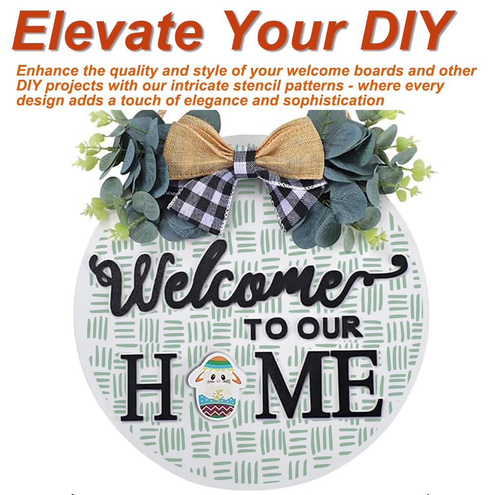 16PCS Geometric Stencils for Painting, Reusable Abstract Layering Stencils for Crafts Reusable on Wood, Furniture, Floor, and DIY Home Decor Felixcraft