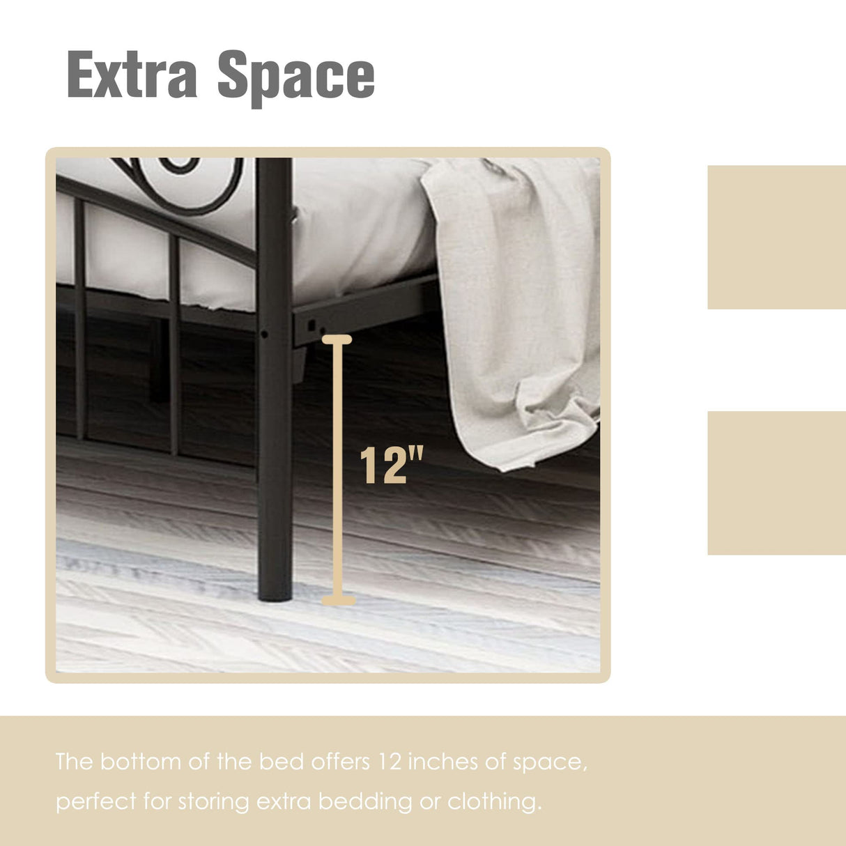 AUFANK Full Size Canopy Bed Frame Four-Poster Metal Platform Bed with Headboard and Footboard Sturdy Heavy Duty Steel Slat Support No Box Spring Needed Black AUFANK