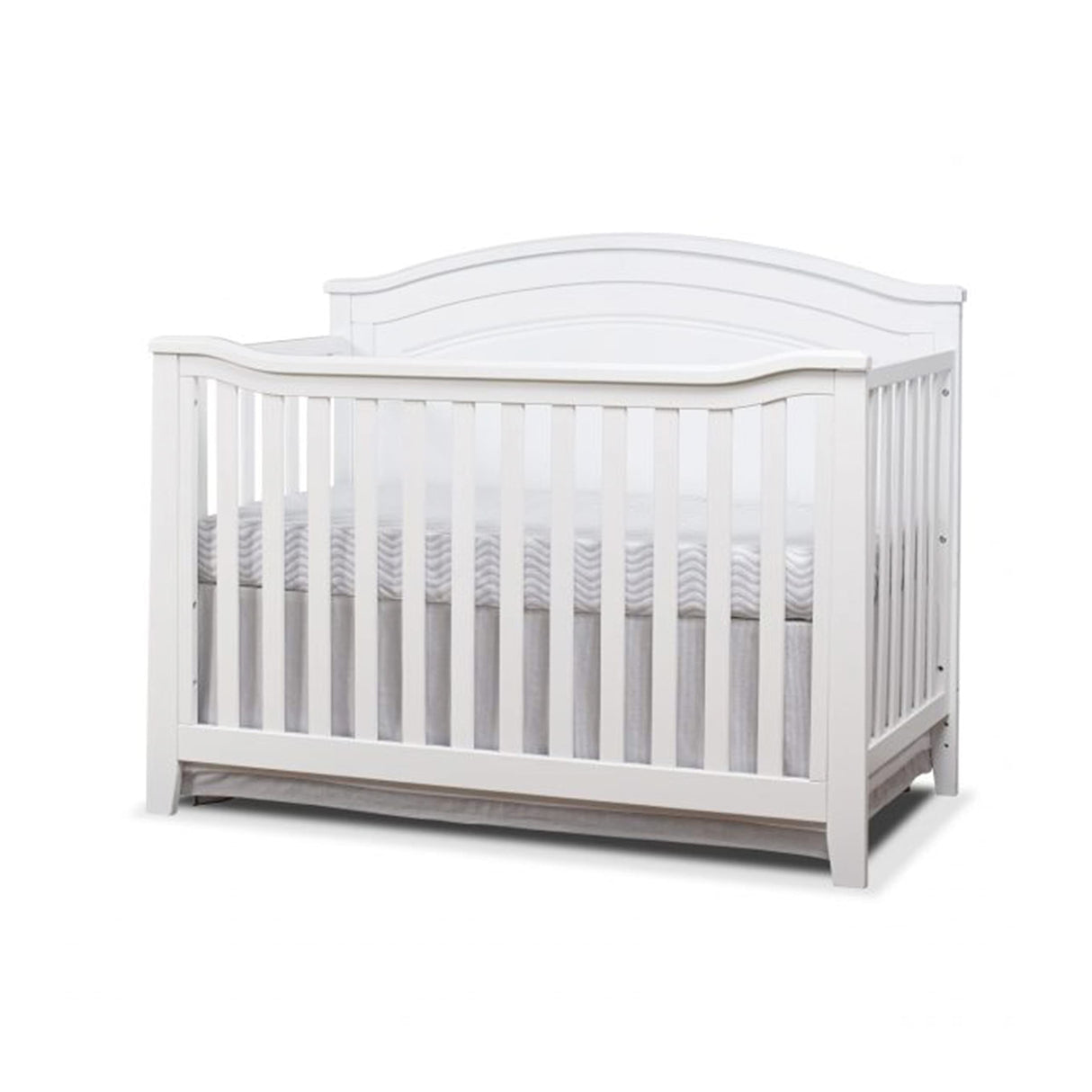 Sorelle Furniture Berkley Round Top Crib, Classic 4-in-1 Convertible Crib, Made of Wood, Non-Toxic Finish, Wooden Baby Bed, Toddler Bed, Child’s Daybed and Full-Size Bed, Nursery Furniture-White SORELLE FURNITURE
