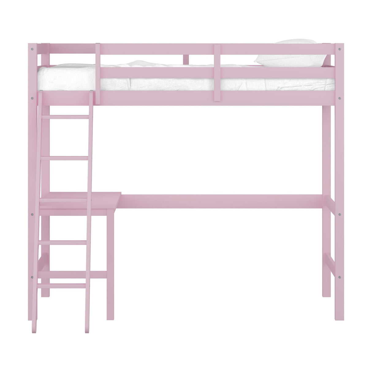 Hillsdale Caspian Wood Twin Loft Bed, Pink Hillsdale