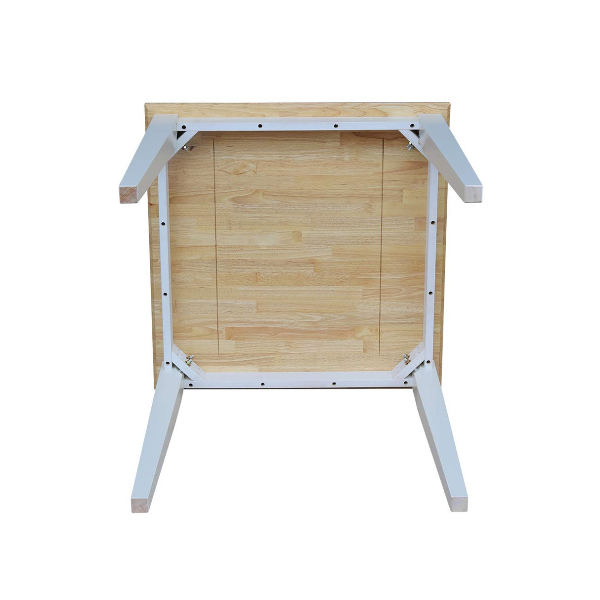 IC International Concepts Wood Table, Dining Height, White/Natural IC International Concepts