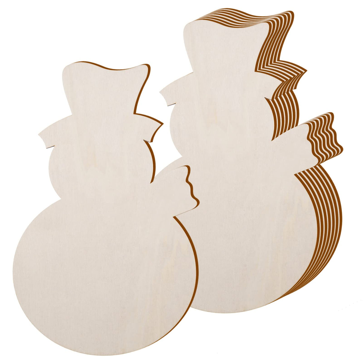 8 Pcs Large Christmas Wooden Snowman Cutouts Unfinished Wood Snowman Hanging Decoration Blank Wooden Snowman Shape Slices Ornaments for DIY Crafts Christmas Winter Xmas Party Door Hanger Home Decor AWIZOM