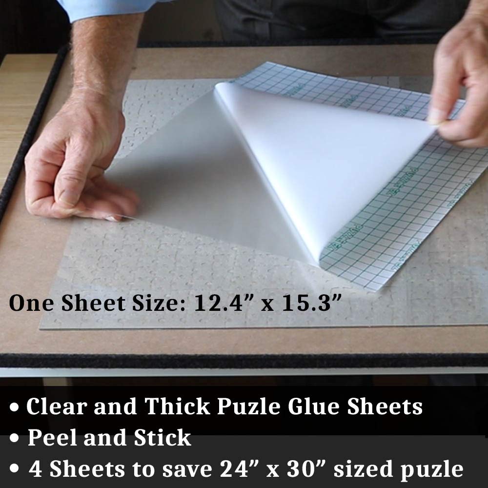 Extra Large Clear Puzzle Glue Sheets Puzzle Saver Peel and Stick - Preserve 1000 Piece Puzzles in Minutes PUZZLE EZ