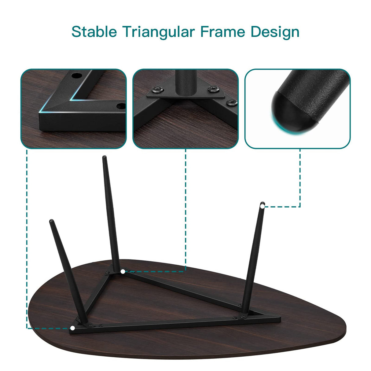 SAYGOER Oval Coffee Table Espresso Wood Mid Century Modern Coffee Tables Unique Retro Farmhouse Accent Center Sofa Rustic Table for Living Room Home Office Easy Assembly, Dark Brown SAYGOER