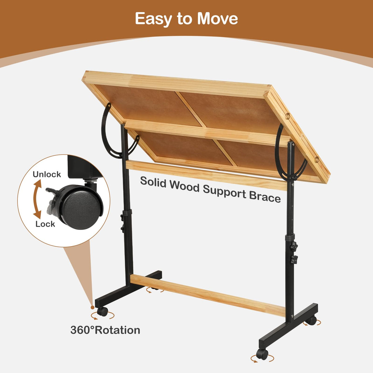 Dechawfon Jigsaw Puzzle Table with Drawers & Lockable Wheels, Tilting Puzzle Board 0-90° Adjustable, Puzzle Board 1500 Pieces with Legs, 37.4 x 27.95 Inch Portable Puzzle Table with Legs for Adults Dechawfon