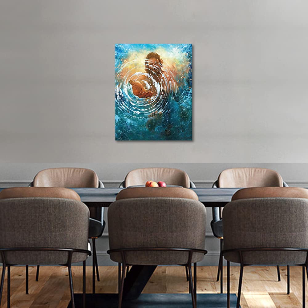 TUMOVO Paint by Number for Adults Jesus Paint by Numbers Christ Religion Paint by Number Kits Adult Paint by Numbers Blue Ocean Bible Oil Painting Paint-by-Number Kits, 16"x20", Frameless TUMOVO