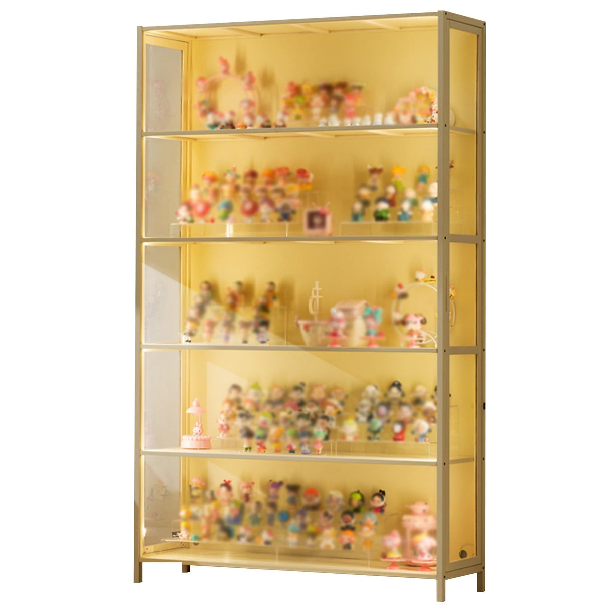 Zkfpet 67" High Display Cabinet with LED Lights, Curio Cabinet with Clear Doors, Collectibles Organizers Rack, for Home, Office(102cm/40in) Zkfpet