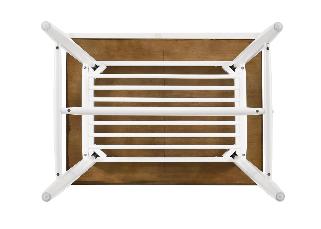 42 inch Modern Bar Table, Wood Pub Table, Rectangular Counter Height Table with White Wooden Legs for Dining Room, Kitchen, Living Room, Walnut Brown Wahson