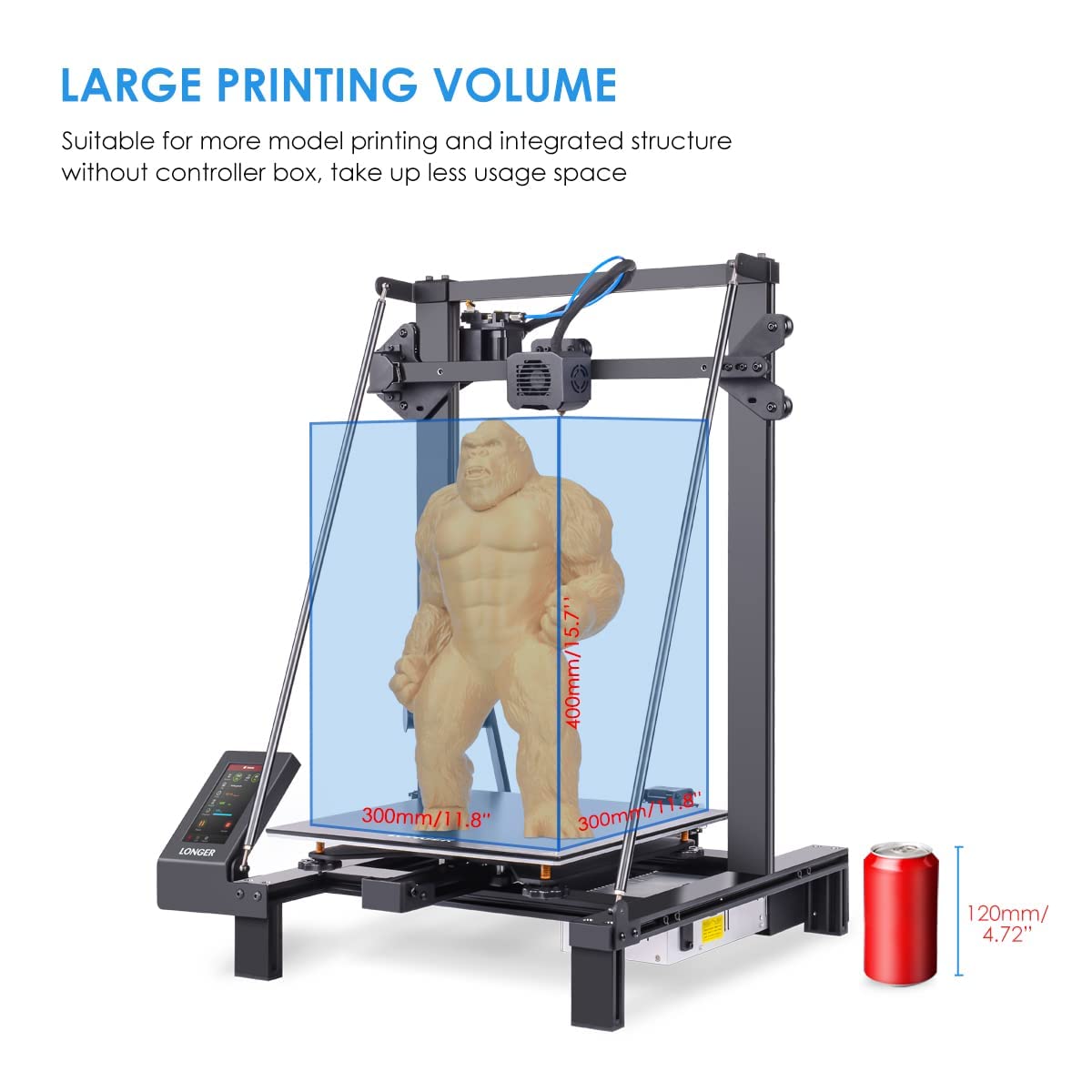 Longer LK5 Pro 3D Printer, Large Build Size 11.8''(L) x11.8''(W) x15.7''(H), 90% Pre-Assembled, Silent Motherboard, FDM 3D Printers for DIY Home and School Printing Longer