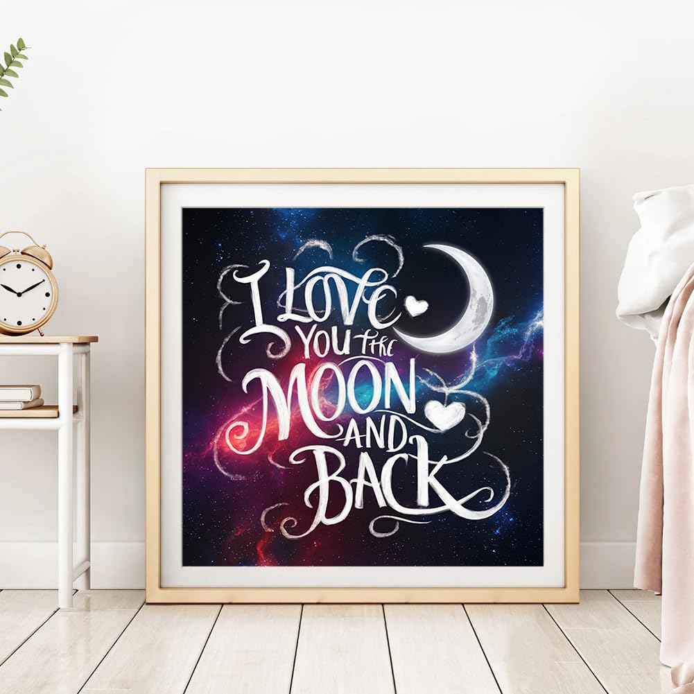 DPDAKIT DIY 5D Galaxy Diamond Art Painting Kit for Adults, Alphabet Round Full Drill Craft Diamond Dots Painting Canvas Supply for Home Wall Decor, 12x12inch DPDAKIT