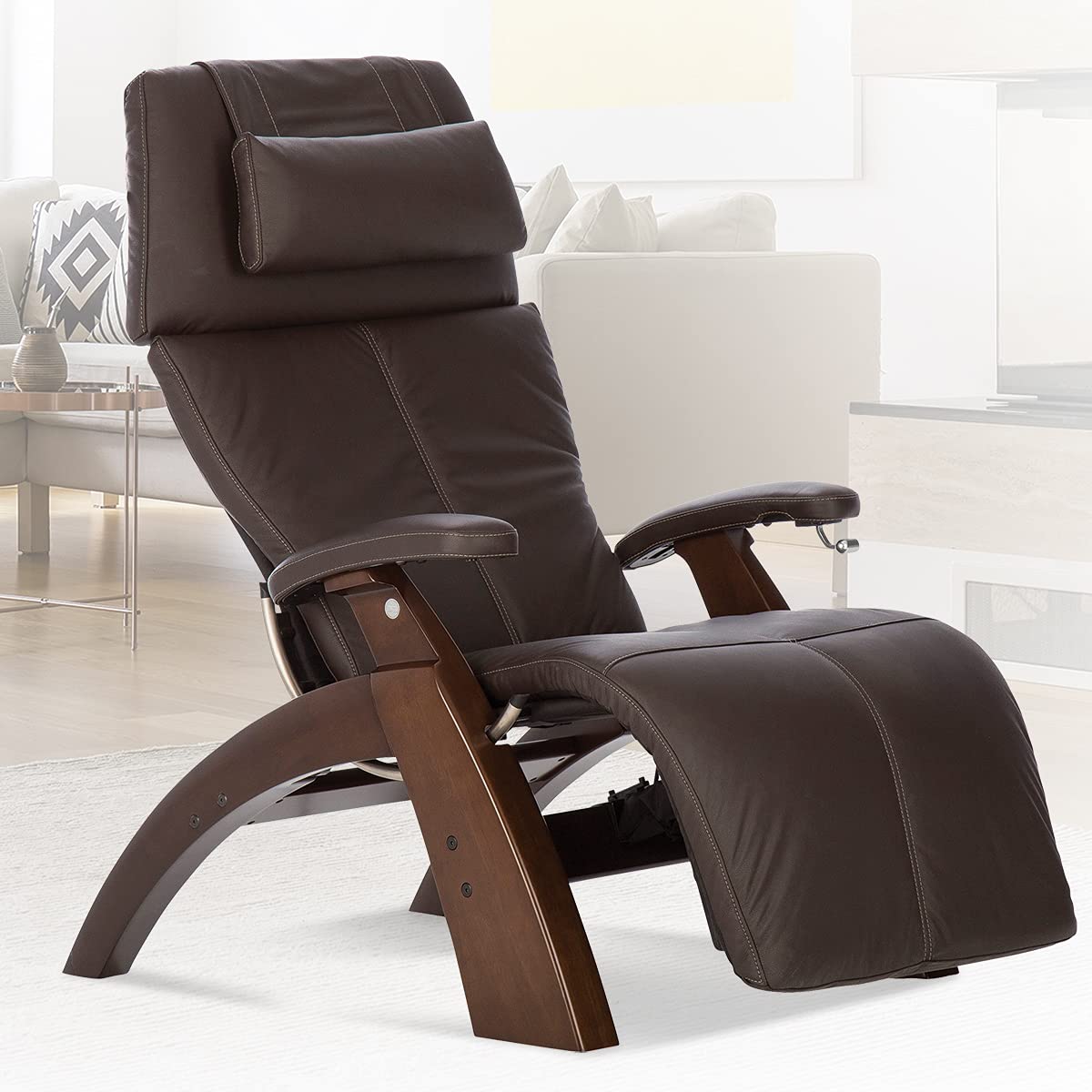 Human Touch Perfect Chair® PC-350 Classic Power Zero Gravity Leather Electric Recliner For Office, 3-Year Warranty, 46D x 32W x 46H Inch, Dark Walnut Espresso Human Touch