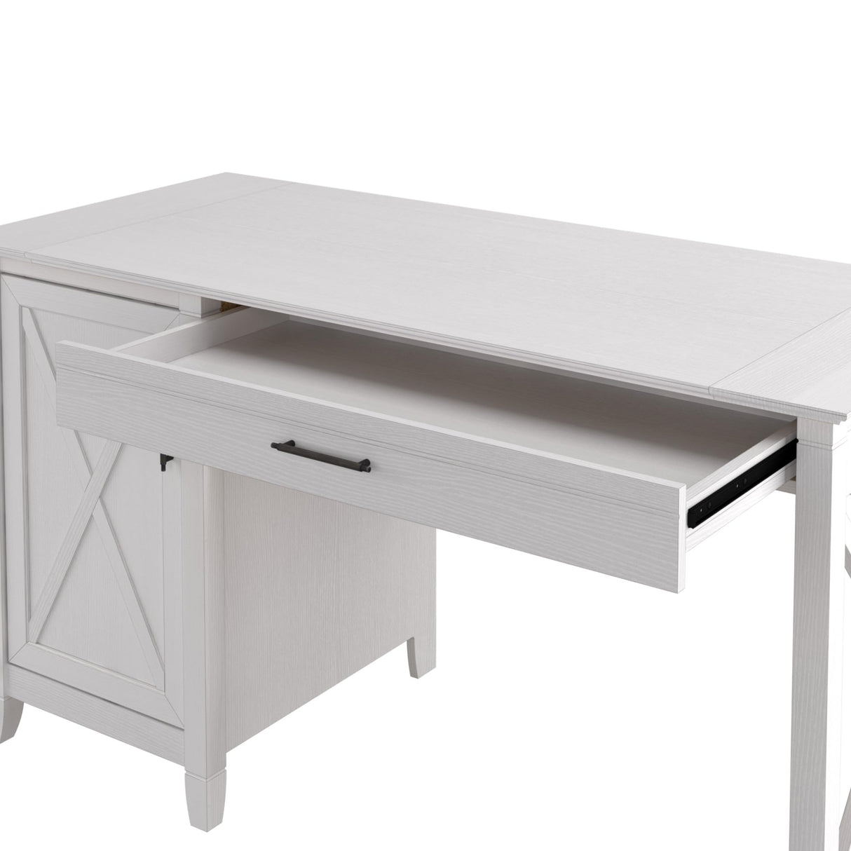 Bush Furniture Key West Computer Desk with Storage | Farmhouse PC Table for Home Office in Pure White Oak | 54W x 24D Bush Business Furniture