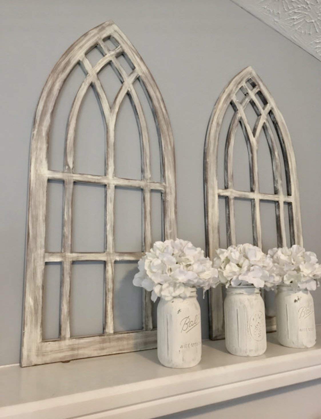 Farmhouse arched window frames WoodArtSupply