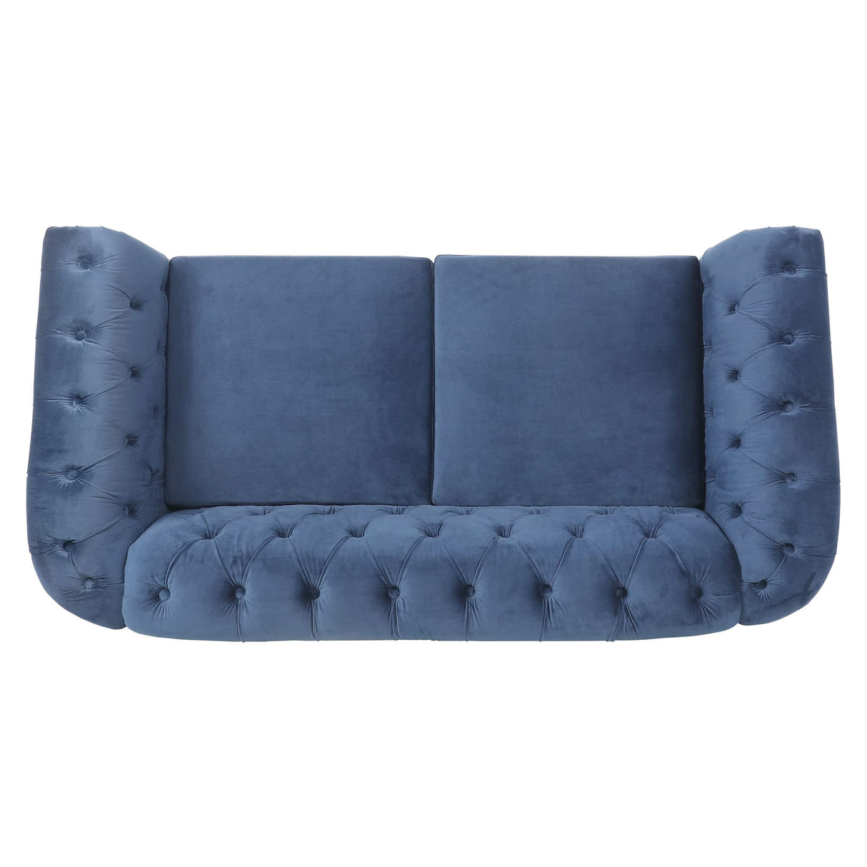 LEVNARY Velvet Sofa, Chesterfield Tufted Upholstered 2 Seater Couch, Modern Loveseat Couch Classic Furniture for Living Room Bedroom (Blue) LEVNARY