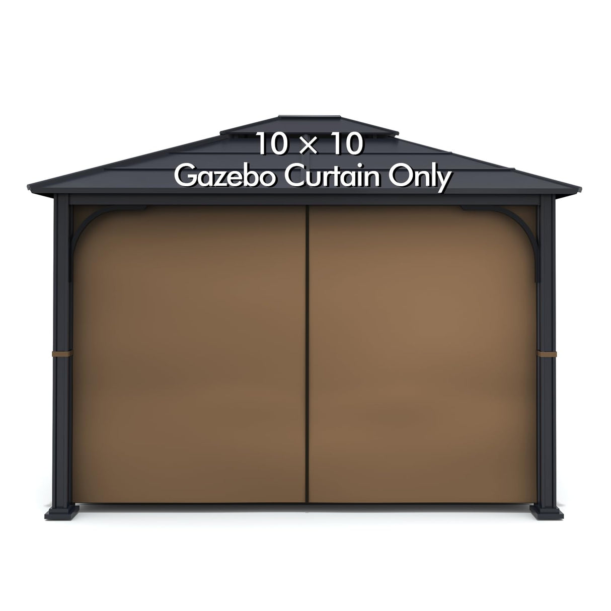 Gazebo Universal Replacement Privacy Curtain - Wonwon Privacy Panel Canopy Side Wall with Zipper for 10' x 10' Outdoor Gazebo (Brown) Wonwon