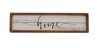 PARISLOFT A Story of Who We are Home Wood Framed Wall Decor Sign,Farmhouse Plaque,23.6 x 1.2 x 6 Inches