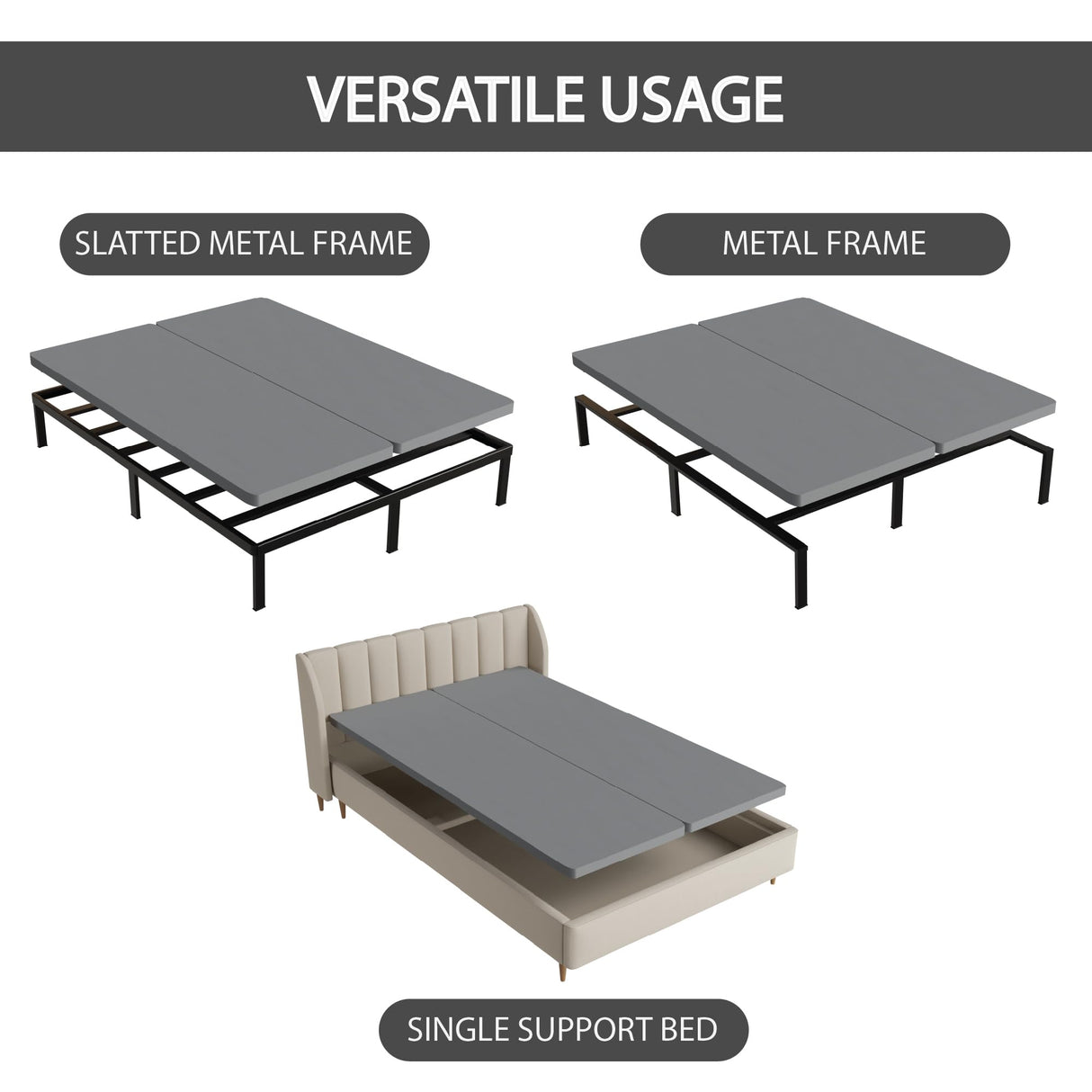 Zayton, 1.5" Split Wood Bunkie Board Queen Size Bed - 2-Piece Under Mattress Support Board, Fully Assembled, Fabric Ventilation Cover - Replaces Wooden Slats or Box Spring for Bed Frames Zayton