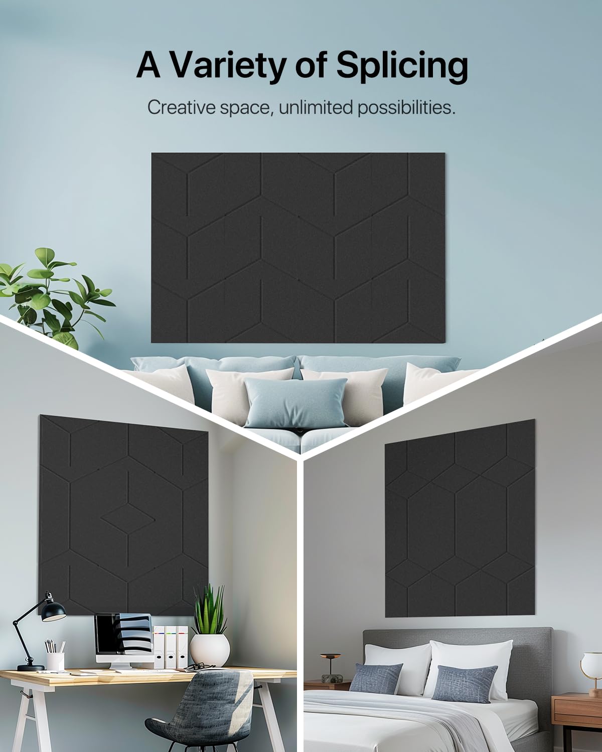 Soundsbay Sound Proof Foam Panels for Walls, 12 Pack Soundproof Wall Panels Self Adhesive, High Density Sound Proofing Panels for Walls, Home Studio, Living Room 12" X 10" X 0.4" Y-Line Black Soundsbay