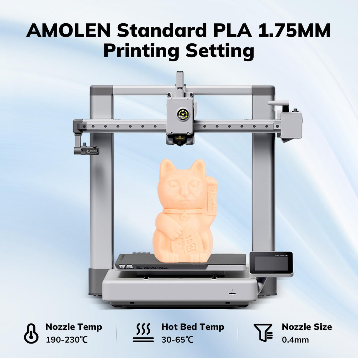 AMOLEN 3D Printer Filament PLA, True High Speed 600mm/s 1.75mm PLA Filament Peach Fuzz (Flesh color)PLA, 1KG/2.2lb, Dimensional Accuracy +/- 0.02 mm, Smooth & Non-Tangle, Fits for Most FDM 3D Printer AMOLEN