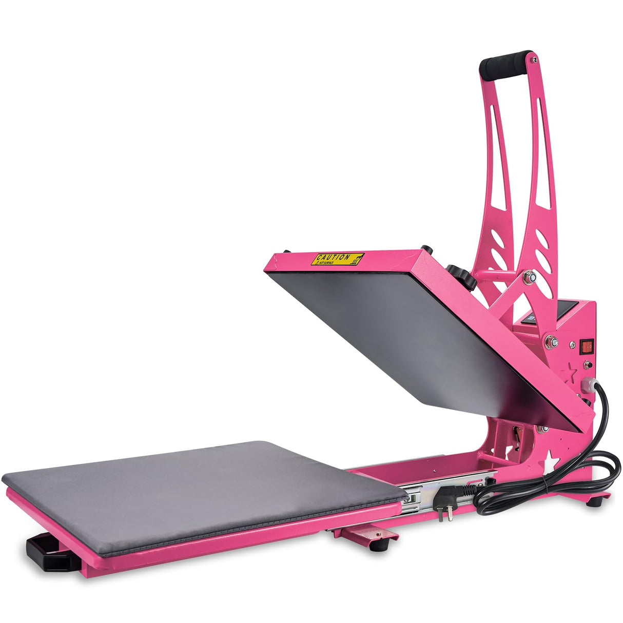 CoolSub Heat Press 15x15 Inch Slide Out Heat Press Machine, Industrial Digital Heat Transfer Machine Sublimation for T-Shirt Hot Pink CoolSub