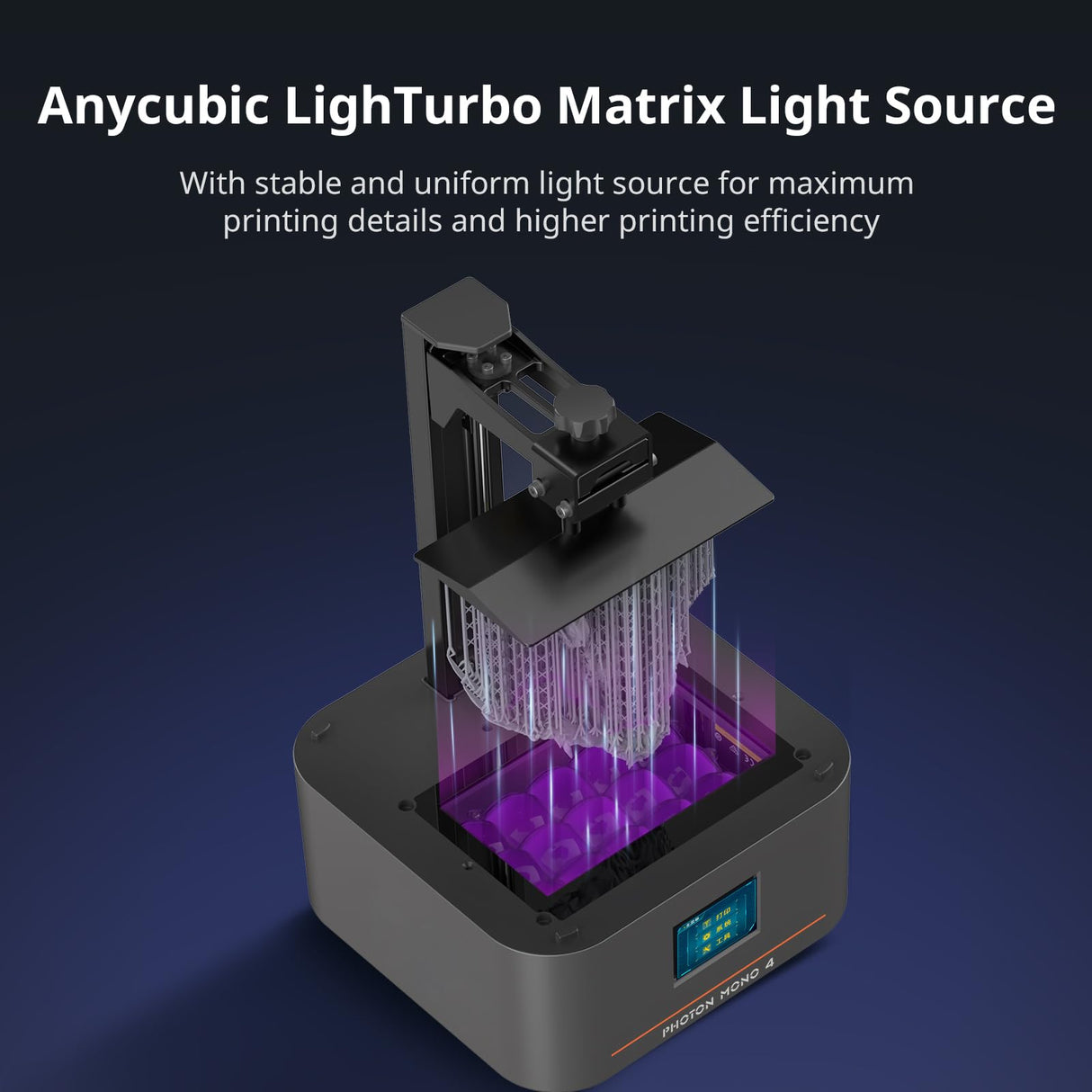ANYCUBIC 10K Resin 3D Printer, Photon Mono 4 LCD 3D Printer with 7-inch Mono Screen, Upgraded LighTurbo Matrix and Printing Platform, Printing Size of 6.04''x3.42''x6.49'' ANYCUBIC