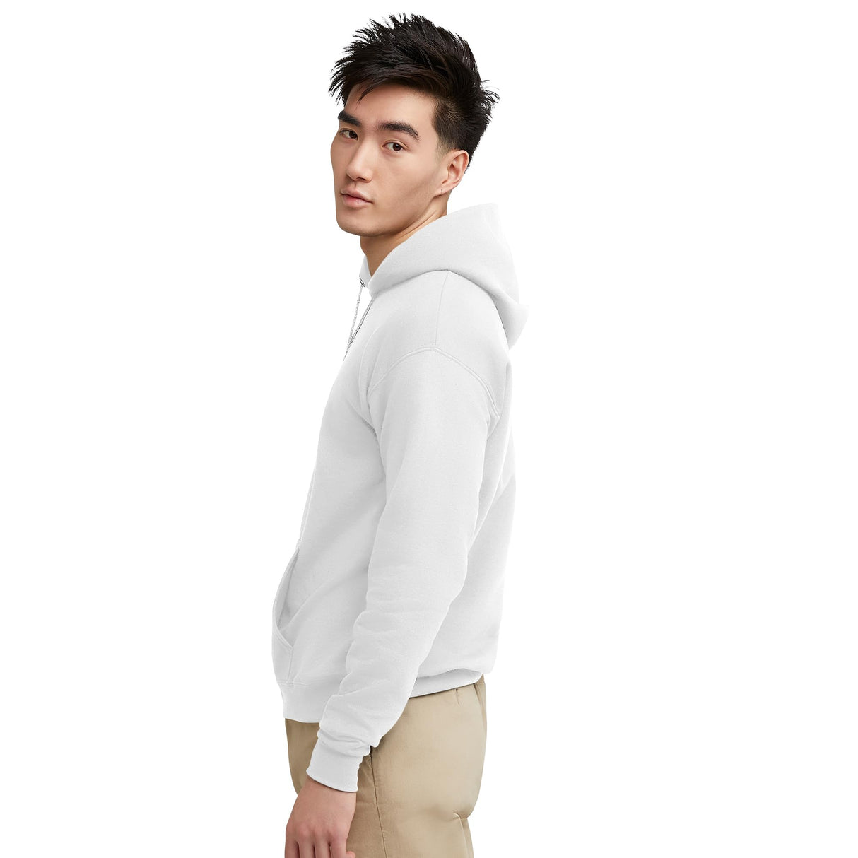 Hanes Men's Pullover EcoSmart Hooded Sweatshirt, white, Medium Hanes