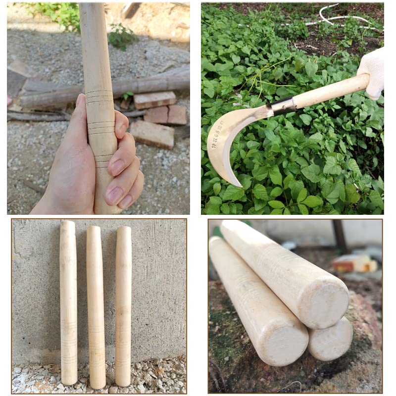 TorSor 3 Pack 12'' Sledge Hammer Wooden Handle Replacement for Axe Grip Steel Grass Sickle Hard Wood Shovel Hoes Outdoor Hatchet Camp 2 to 4 lb. Hammers Gardening Mowing Tool Repair TorSor