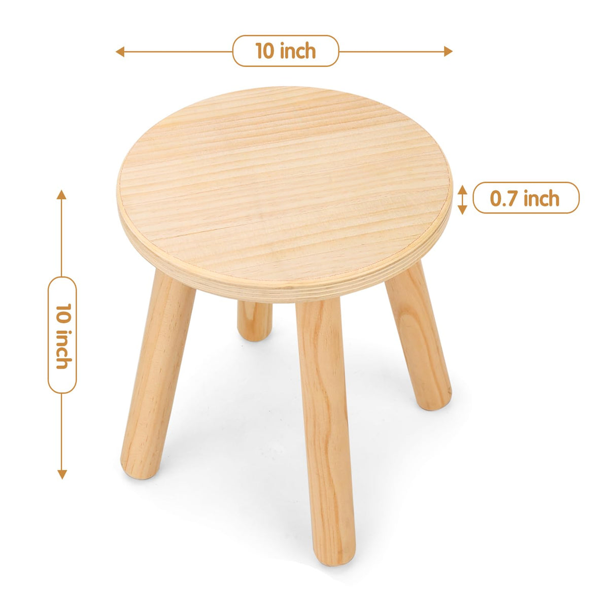 Wingyz Wooden Step Stools for Kids, 10 Inch Solid Kids Chairs Perfect Matched Sensory Table, Multi-Purpose Children Sitting Stool for Playroom Bathroom (Natural, 2 Pack) wingyz