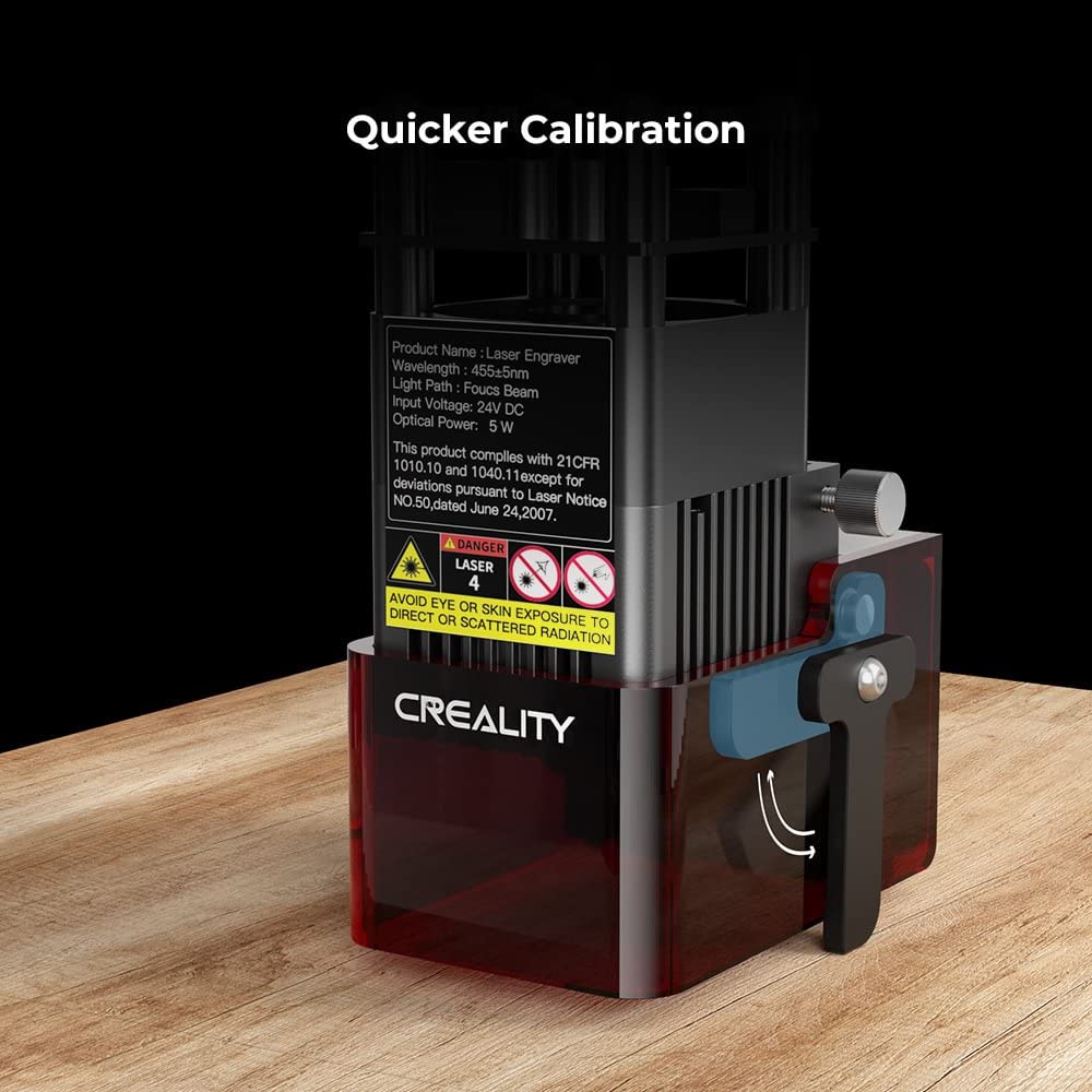 Official Laser Module 0.06mm High Precision Engraving & Cutter for Cardboard, Wood, Bamboo, Rubber, Leather, Fabric, Plastic, Compatible with Ender 3 Series 3D Printer, Laser Module Kit 5W BIMYUSR