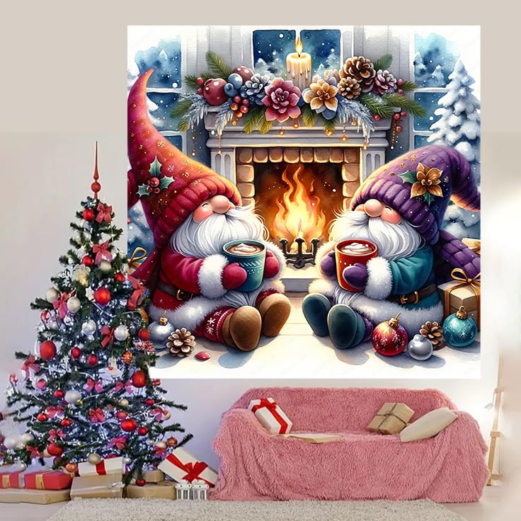Christmas Gnome Diamond Painting Kits for Adults - 5D Gnome Diamond Art Kits for Beginners, DIY Christmas Diamond Painting Art Crafts, are Great for Decorating Home Walls and Holiday Gifts 14X14Inch Xylogist