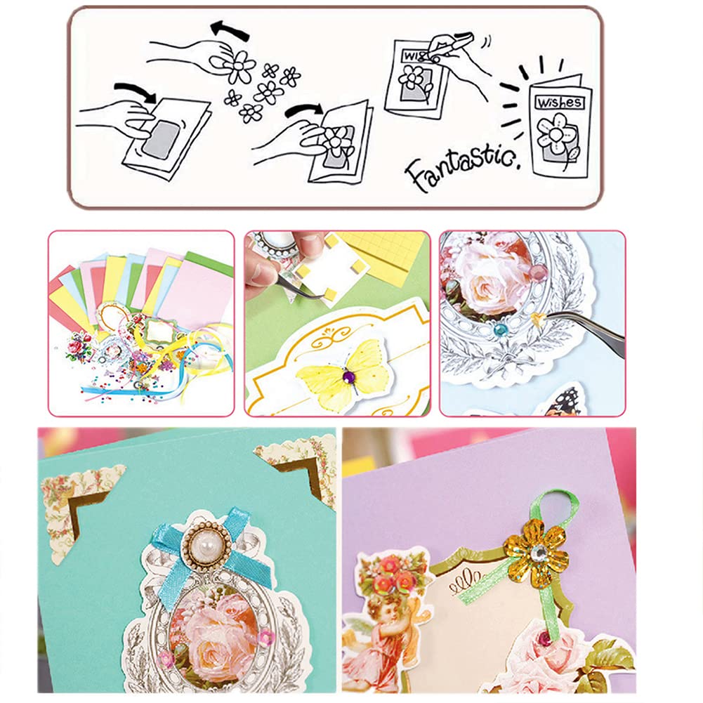 Gigicloud Paper Card Making Kits, Handmade Greeting Card Kits DIY Card Making Material Set Colorful Card Making Set for Birthday, Thanksgiving, Christmas, Baby Shower, 15 Cards + 15 Envelope Gigicloud