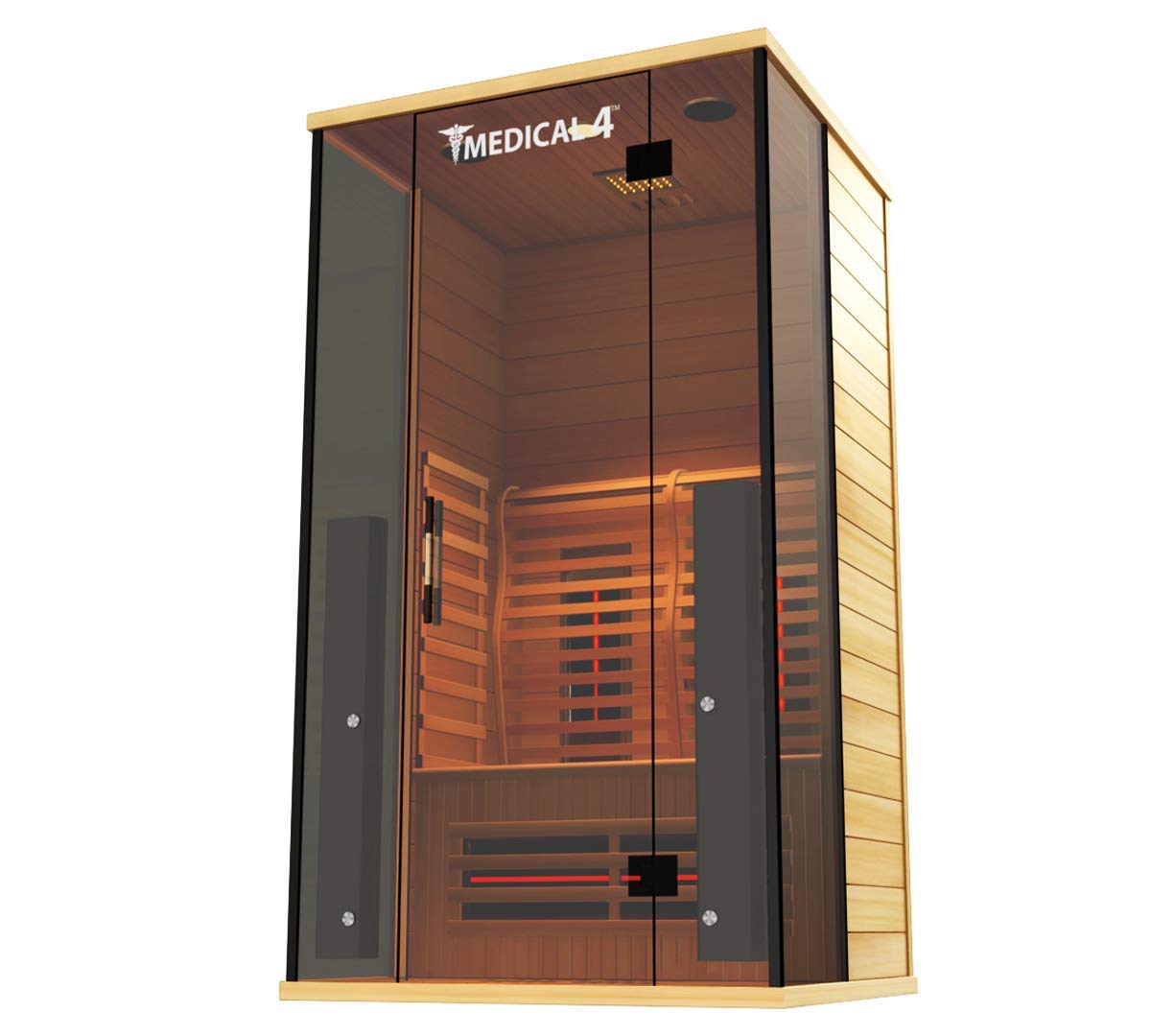 Medical Sauna 4 Full Spectrum | Home Sauna - 2 Person Indoor Infrared Sauna Spa | Oxygen Ionizer, Chromatic Light Therapy, Hot Yoga | Audio System | Full Spectrum, Carbon Heaters | Luxury Sauna Medical Breakthrough