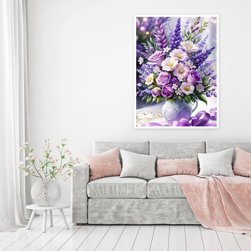 MOMDEDP Rose Diamond Painting Kits for Adults,Rose Diamond Art Kits for Adults,Flowers Gem Art Kits for Adult Full Round Drill Diamond Dot Gem Art Kit for Adult for Home Wall Decor 16x12inch MOMDEDP