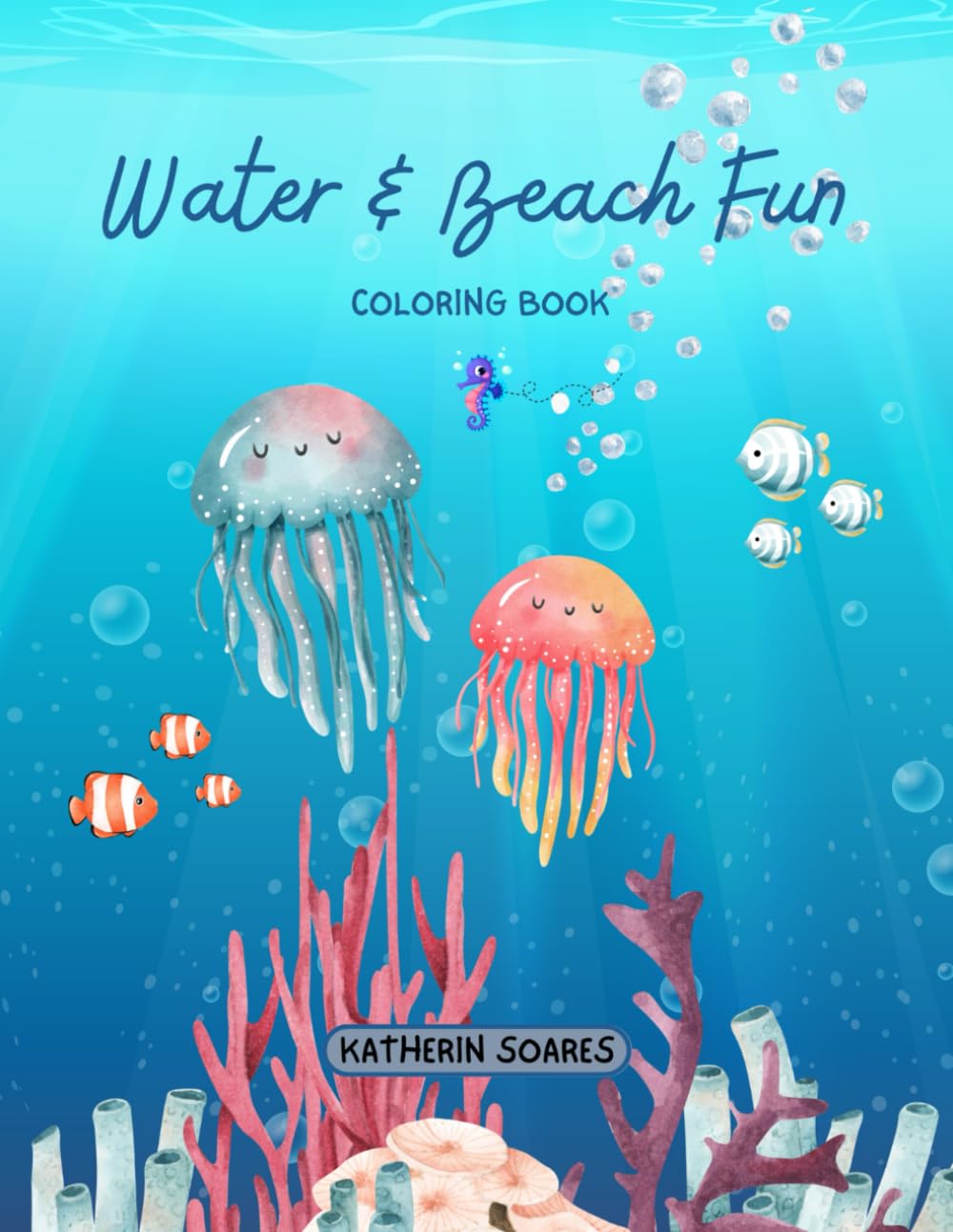 Water & Beach Fun Coloring Book (Moonlighting Books) WoodArtSupply