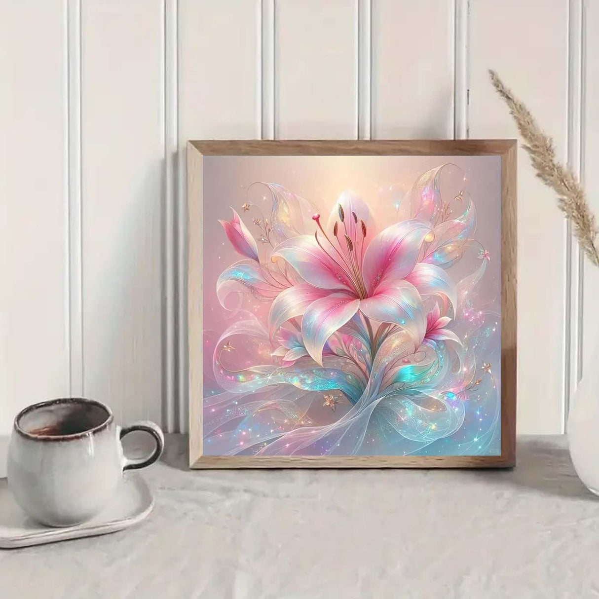 ZHUDENGXJL 5D Diamond Painting Kits for Adults,Pink Flowers Diamond Art Kits for Adults Beginner,DIY Full Drill Diamond Dot Gem Art Kits for Adults Beginners,Wall Home Decor 12 X 12inch ZHUDENGXJL