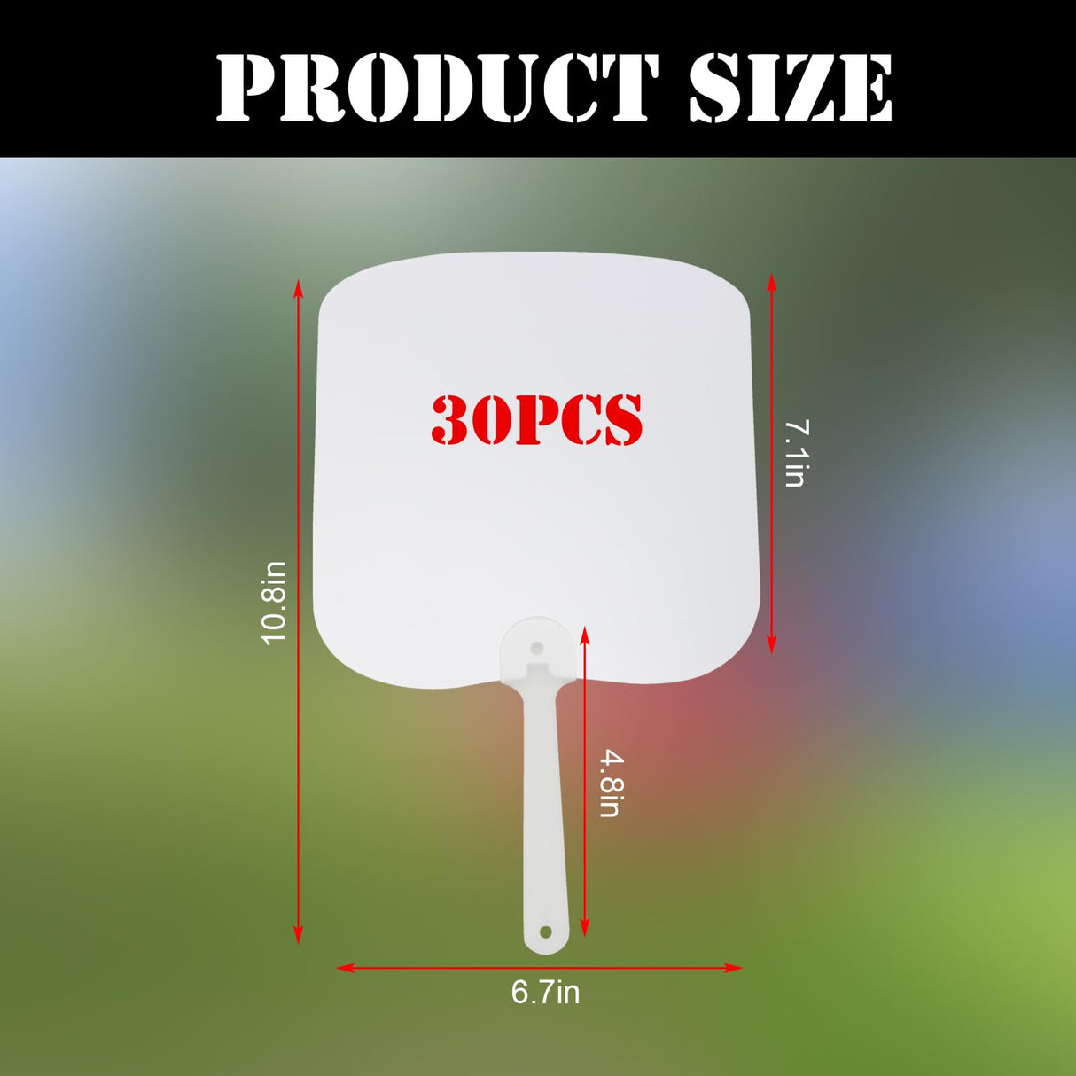 DIICCYO Church Fans Handheld Set of 30 Pcs, Blank Double-Sided Sublimation Wedding Paddle Fan with Handle, Blank Plastic Fans for Church Wedding Parties Classroom DIY DIICCYO