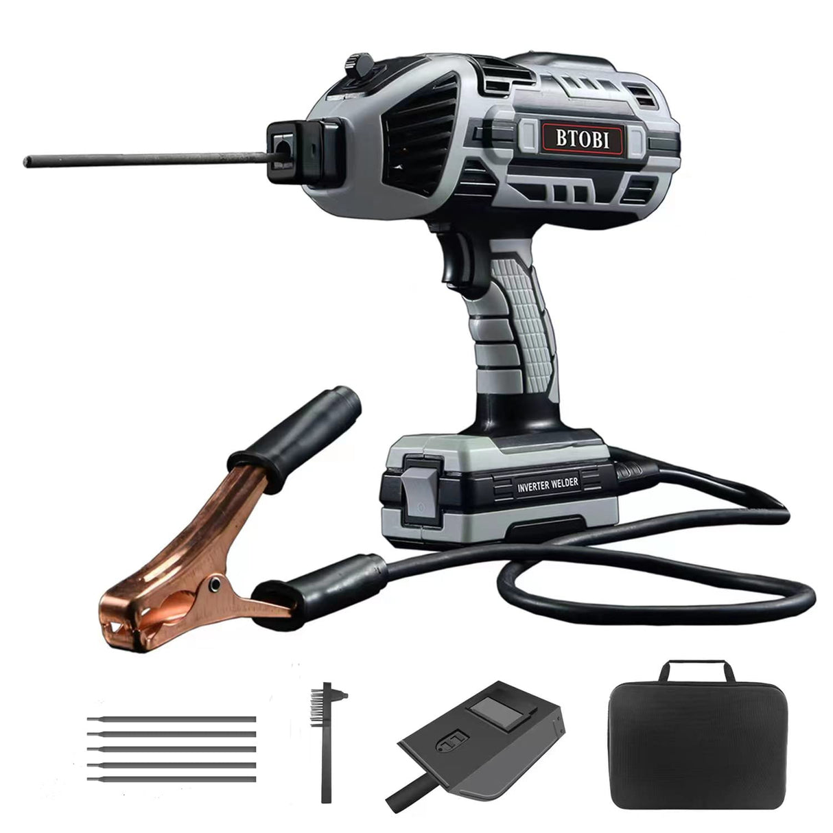 Welding Machine,Portable ARC Welder Machine Gun,IGBT Standing Handheld Welding Machine, 6 variable current adjustment,suitable for 3/32"-1/8" Stick Welder,BTOBI 110V Welder Machine Kit… BTOBI