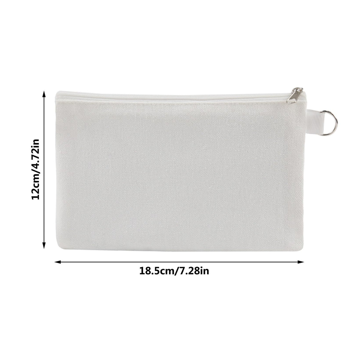 OKBA 15 Pcs Sublimation Blank canvas makeup bags bulk, Multi-purpose Cosmetic Bag,DIY Heat Transfer Cosmetic White Bags, 7.28 * 4.72 inches (18.5 * 12cm) OKBA