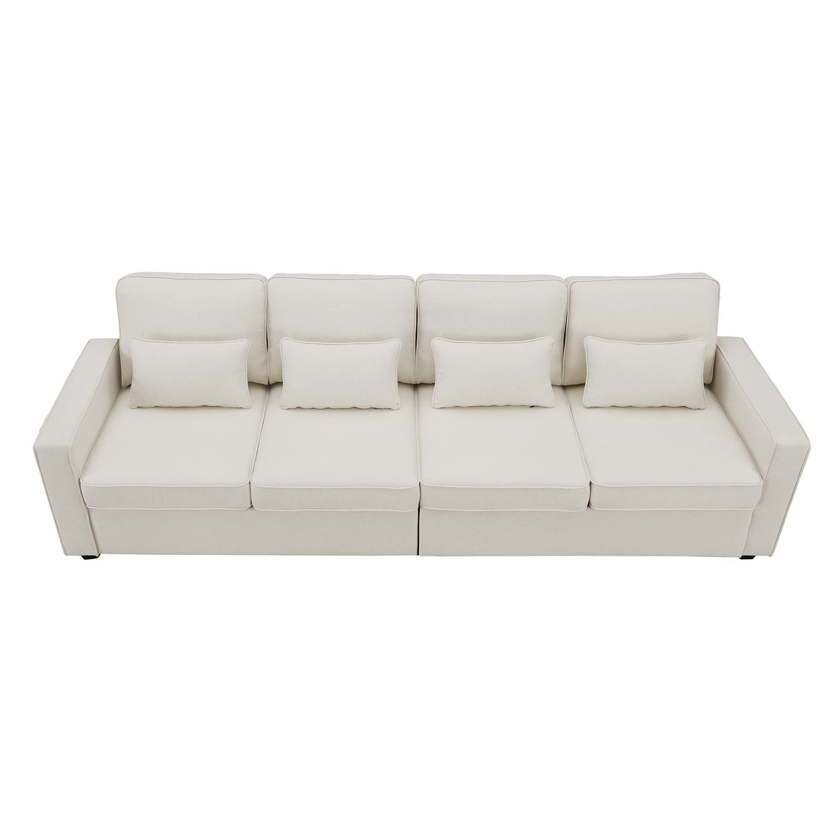 Harper & Bright Designs 104" 4-Seater Modern Linen Fabric Sofa with Armrest Pockets and 4 Pillows,Minimalist Style Couch for Living Room, Apartment, Office,3 Colors Harper & Bright Designs
