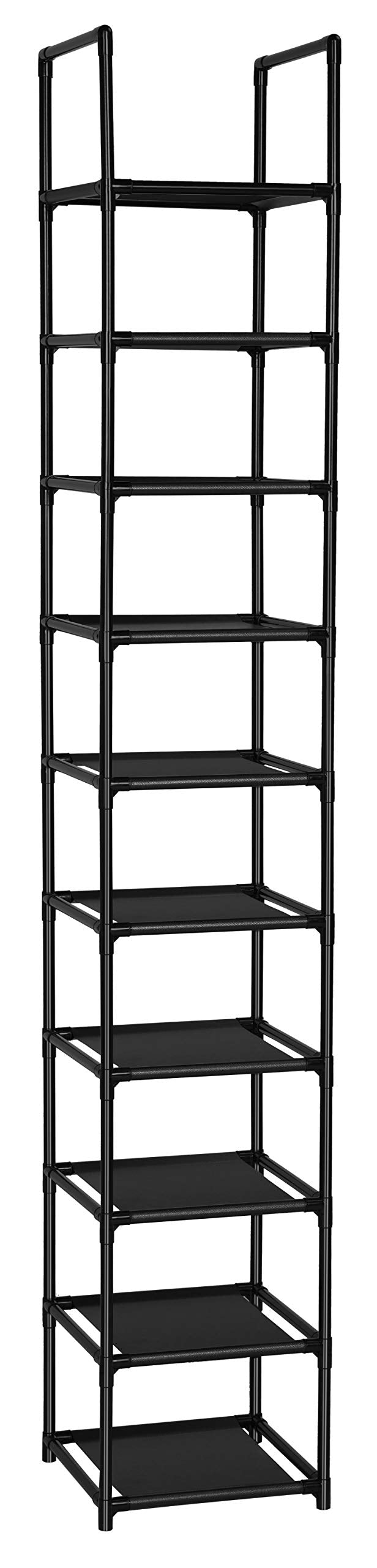 FIDUCIAL HOME 10 Tiers Shoe Rack Space Saving Vertical Single Pairs Sturdy Shoe Shelf Storage Organizer FIDUCIAL HOME