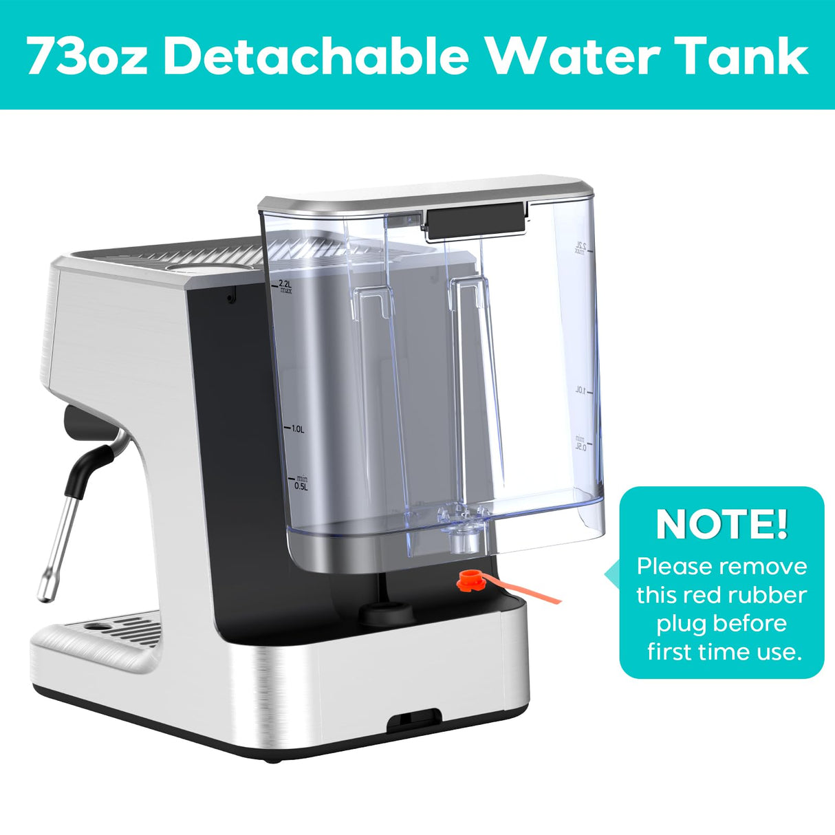 CASABREWS Espresso Machine with LCD Display, Powerful Milk Frother and Customizable Brewing Temperature, Provides Barista-Level Lattes and Cappuccinos CASABREWS