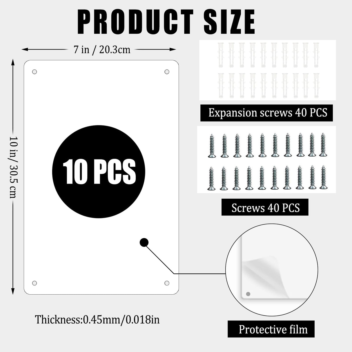 ToBeAce 10 Pcs Sublimation Metal Sign Blanks 7x10 Inch, Aluminum Sublimation Yard Sign Blanks, Sublimation Photo Blanks with Holes Screws DIY Sign Photo for Ourdoor Indoor Garden Yard (Thick 0.45mm) ToBeAce