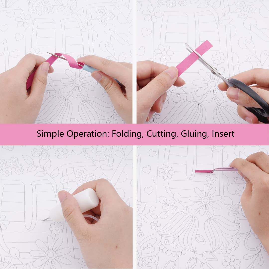 Uniquilling Gift for Mom, Quilling Kits Paper Quilling Kit for Adults Beginner, Mother Day Decorations with Warm Words, Painting Kits Paper Quilling Tools, 16 * 20in- Basic Uniquilling